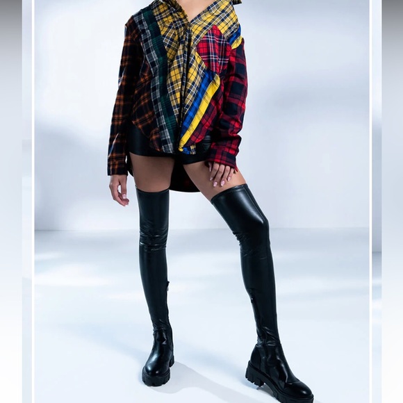 Azalea Wang Black Late Nights Over the Knee Boots - Picture 1 of 10